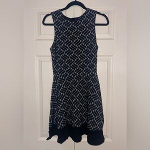 Aqua Black and Gray Geometric Dress
